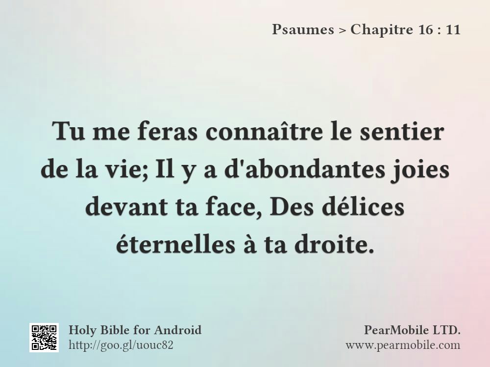 Psaumes, Chapitre 16:11